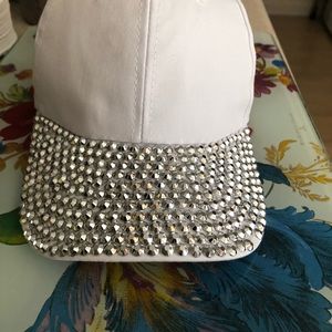 White rhinestone hat. New never worn